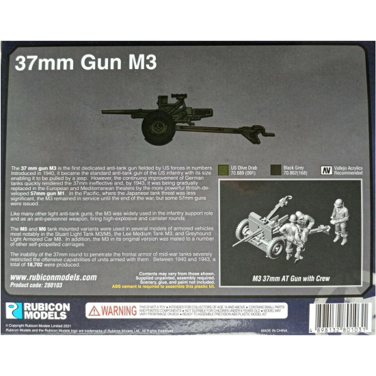 Rubicon Models 280103 - M3 37mm AT gun w/crew